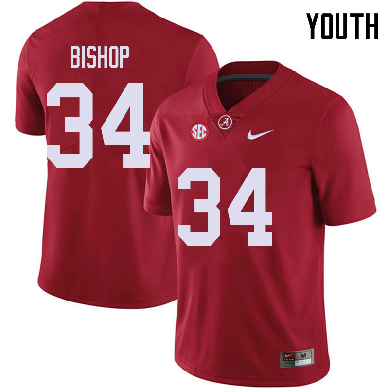 Alabama Crimson Tide Youth Brandon Bishop #34 Red NCAA Nike Authentic Stitched 2018 College Football Jersey YZ16A80PQ